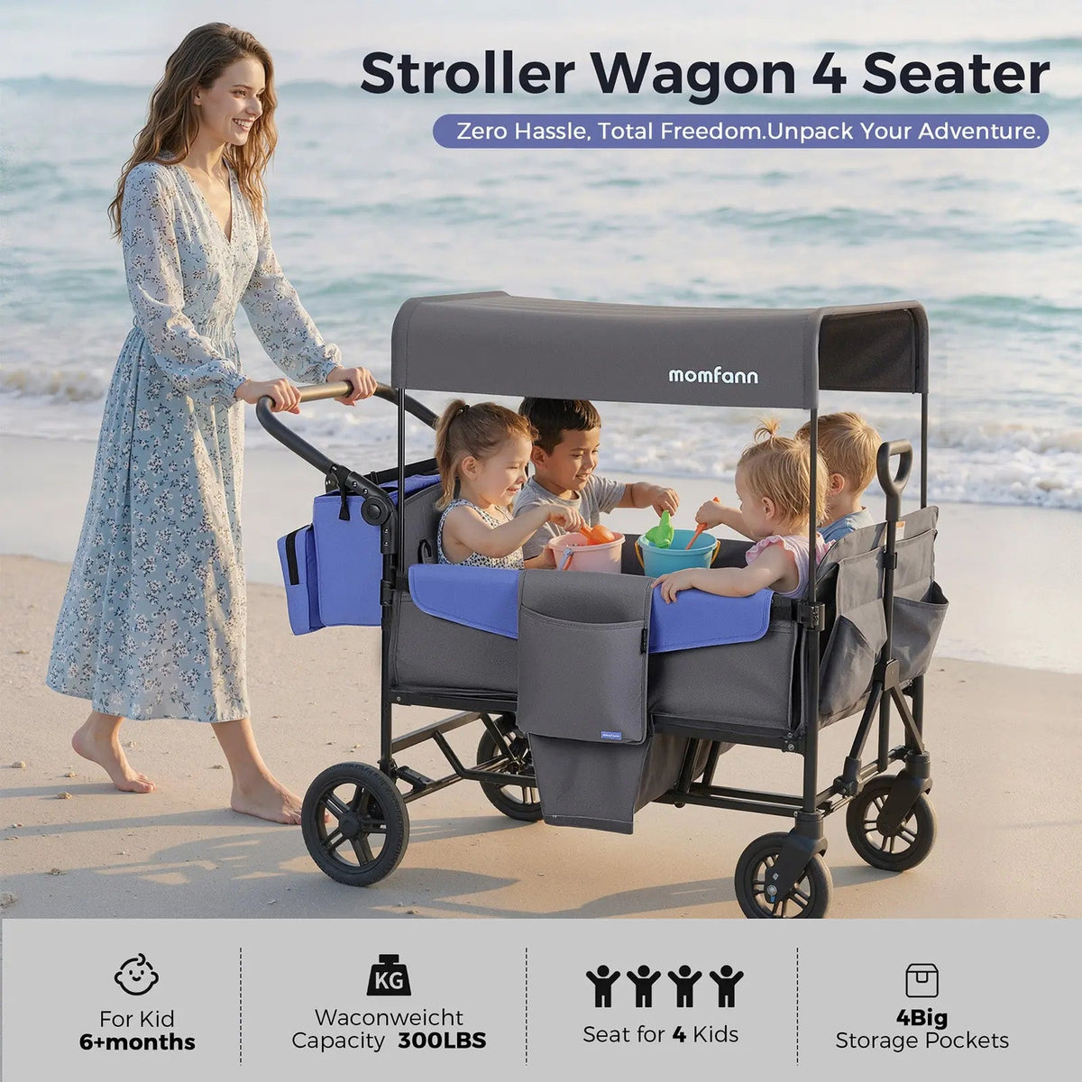 Momfann Stroller Wagon for Kids – 2-Seater All-Terrain Baby Wagon